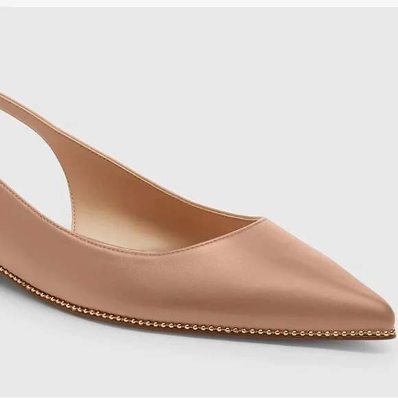 Coach Tan Leather Flats with Whipstitching - Picture 7 of 11